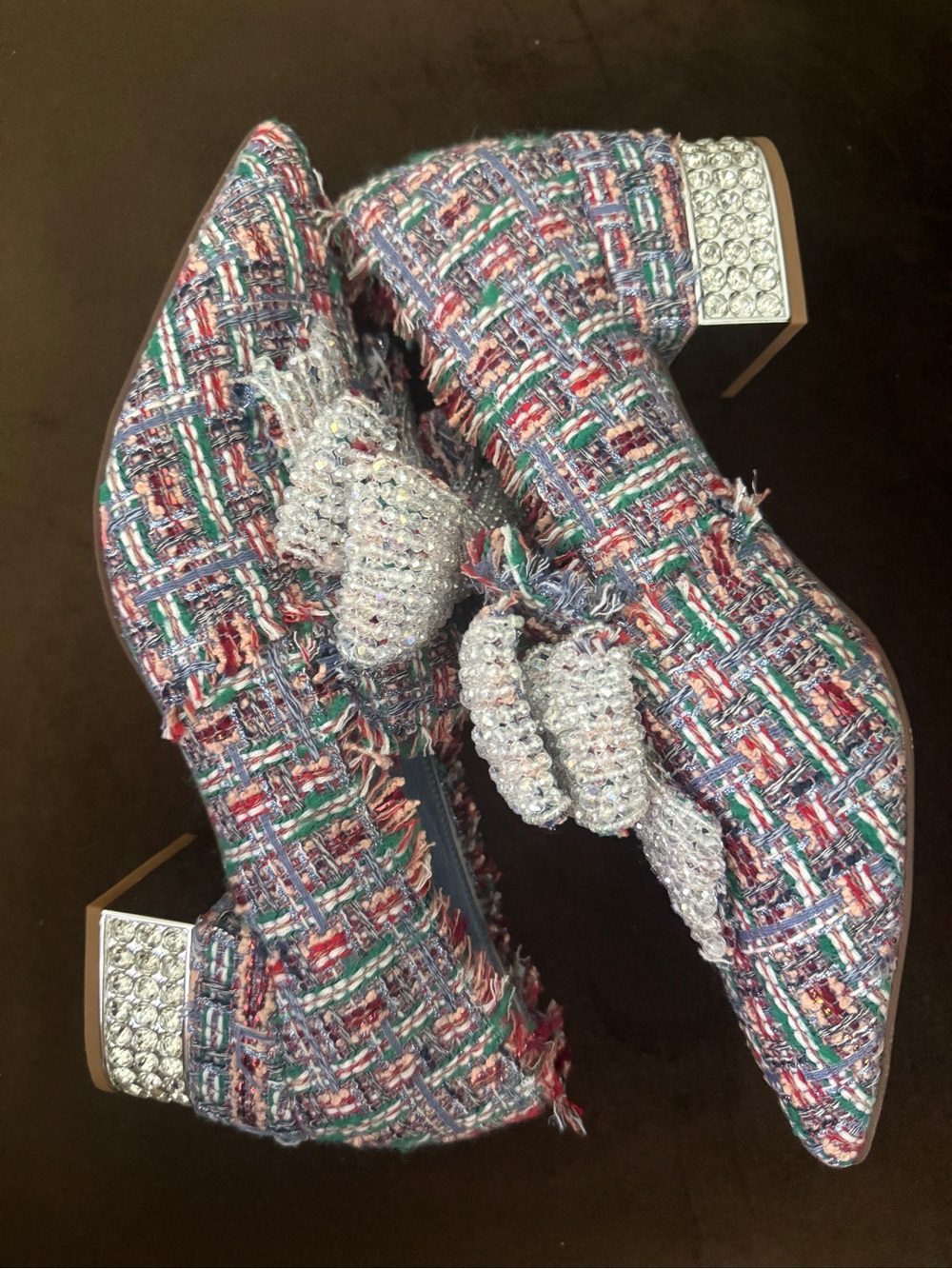 VALENSIA PUMP IN BLUE MULTI TWEED/ SILVER